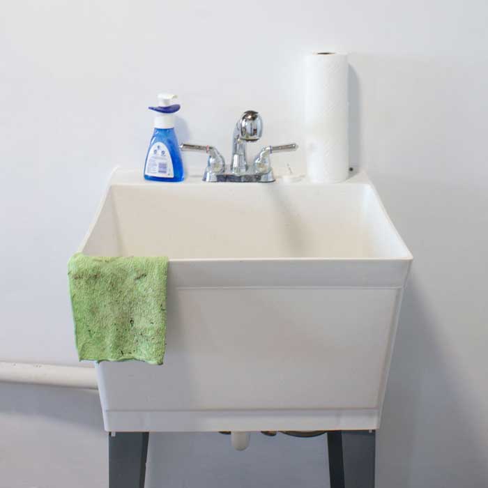 Scrub Utility Sink With A Soft-bristled Brush